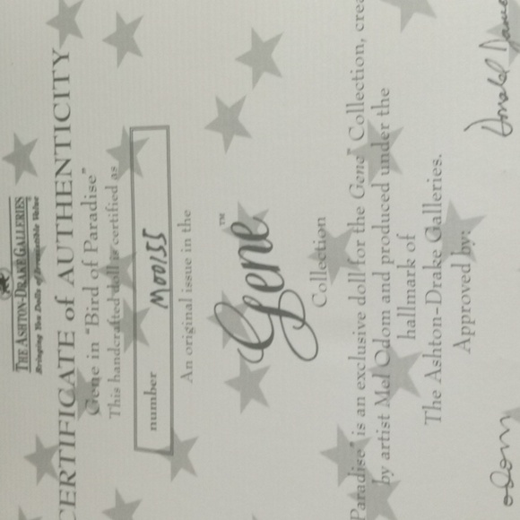 Ashton Drake Bird of Paradise Gene Doll SIGNED BY MEL ODOM NRFB w SHIPPER BOX - Picture 13 of 13